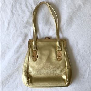 After Five 1960s Vintage Gold Lamé Clutch Purse